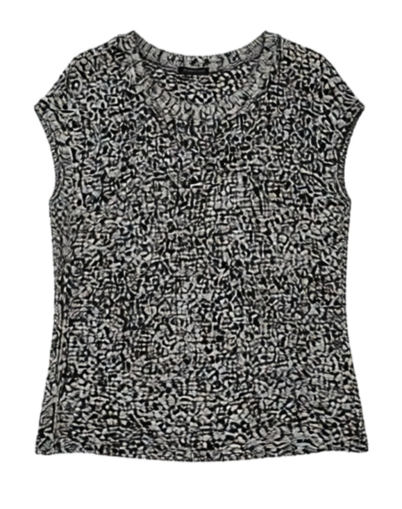 Eileen Fisher Tops - Eileen Fisher Salt & Pepper Boucle Split Back Top Medium